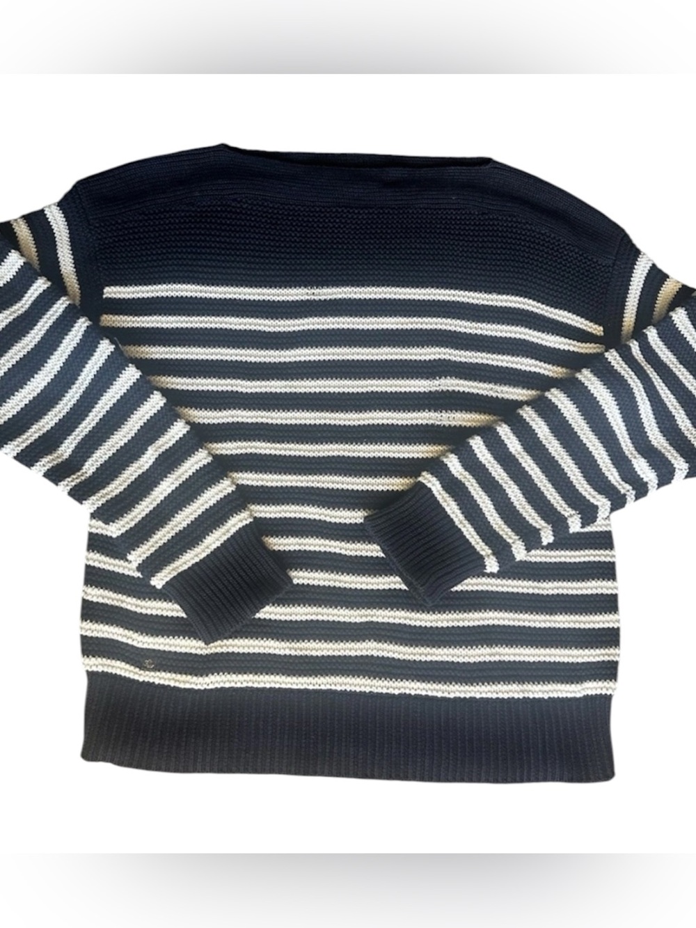 Ralph Lauren Vertical Striped Sweater from the Lauren Collection L Navy / White